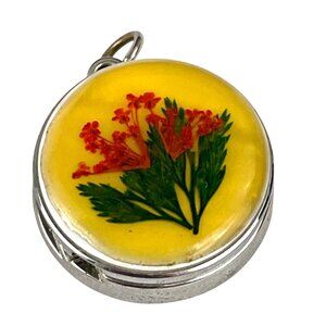 Pierre Cardin Quartz Pocket Watch With Floral Design Stainless Steel & Resin Cas